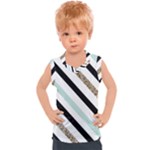 Pattern, Black, Blue, Gold, Lines, Stripes Kids  Sport Tank Top