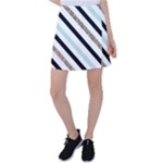 Pattern, Black, Blue, Gold, Lines, Stripes Tennis Skirt