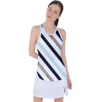 Pattern, Black, Blue, Gold, Lines, Stripes Racer Back Mesh Tank Top