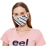 Pattern, Black, Blue, Gold, Lines, Stripes Crease Cloth Face Mask (Adult)