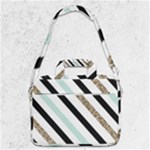 Pattern, Black, Blue, Gold, Lines, Stripes MacBook Pro 13  Shoulder Laptop Bag 