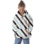 Pattern, Black, Blue, Gold, Lines, Stripes Kids  Oversized Hoodie