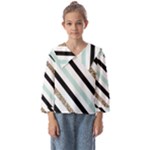 Pattern, Black, Blue, Gold, Lines, Stripes Kids  Sailor Shirt