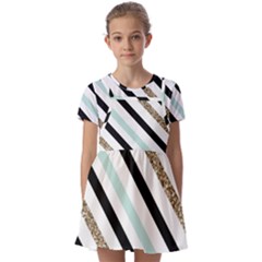 Kids  Short Sleeve Pinafore Style Dress 