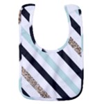 Pattern, Black, Blue, Gold, Lines, Stripes Baby Bib