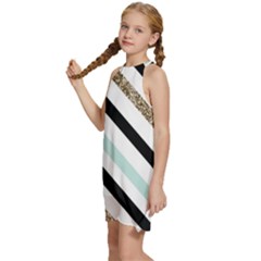 Kids  Halter Collar Waist Tie Chiffon Dress 