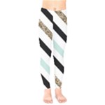 Pattern, Black, Blue, Gold, Lines, Stripes Kids  Classic Winter Leggings