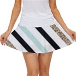 Pattern, Black, Blue, Gold, Lines, Stripes Women s Skort