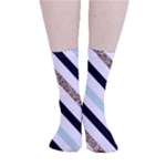 Pattern, Black, Blue, Gold, Lines, Stripes Smooth Crew Length Tube Socks