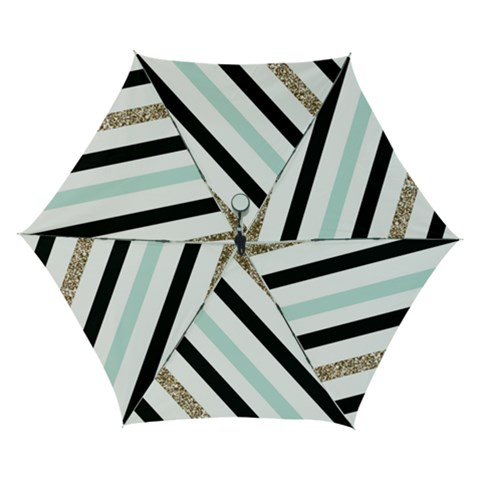 Pattern, Black, Blue, Gold, Lines, Stripes Automatic Folding Umbrella with Case (Small) from ArtsNow.com