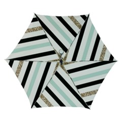 Pattern, Black, Blue, Gold, Lines, Stripes Automatic Folding Umbrella with Case (Small) from ArtsNow.com