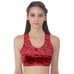 Red Roses , Red Buds, Red Roses Fitness Sports Bra