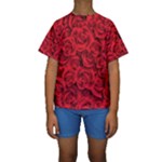 Red Roses , Red Buds, Red Roses Kids  Short Sleeve Swimwear