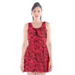 Red Roses , Red Buds, Red Roses Scoop Neck Skater Dress