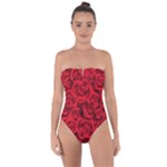 Red Roses , Red Buds, Red Roses Tie Back One Piece Swimsuit