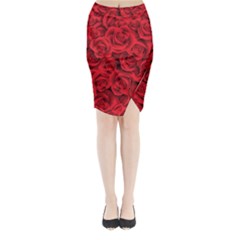 Red Roses , Red Buds, Red Roses Midi Wrap Pencil Skirt from ArtsNow.com