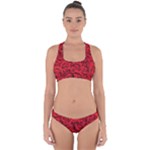 Red Roses , Red Buds, Red Roses Cross Back Hipster Bikini Set