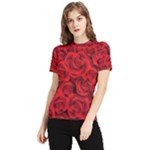 Red Roses , Red Buds, Red Roses Women s Short Sleeve Rash Guard