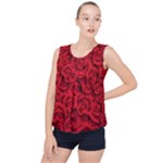 Red Roses , Red Buds, Red Roses Bubble Hem Chiffon Tank Top