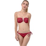 Red Roses , Red Buds, Red Roses Twist Bandeau Bikini Set