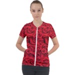 Red Roses , Red Buds, Red Roses Short Sleeve Zip Up Jacket