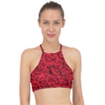 Red Roses , Red Buds, Red Roses Halter Bikini Top