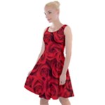 Red Roses , Red Buds, Red Roses Knee Length Skater Dress