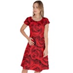 Red Roses , Red Buds, Red Roses Classic Short Sleeve Dress