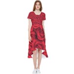 Red Roses , Red Buds, Red Roses High Low Boho Dress