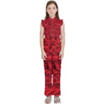 Red Roses , Red Buds, Red Roses Kids  Sleeveless Ruffle Edge Band Collar Chiffon One Piece