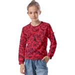 Red Roses , Red Buds, Red Roses Kids  Long Sleeve T-Shirt with Frill 