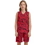 Red Roses , Red Buds, Red Roses Kids  Basketball Mesh Set