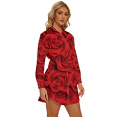 Womens Long Sleeve Shirt Dress 