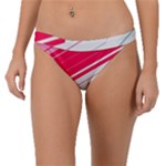 Red White Teal Stripes Band Bikini Bottoms