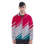 Red White Teal Stripes Men s Windbreaker