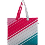 Red White Teal Stripes Canvas Travel Bag