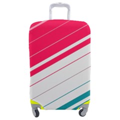 Red White Teal Stripes Luggage Cover (Medium) from ArtsNow.com