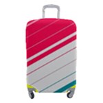 Red White Teal Stripes Luggage Cover (Small)