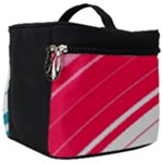 Red White Teal Stripes Make Up Travel Bag (Big)