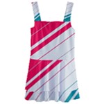 Red White Teal Stripes Kids  Layered Skirt Swimsuit