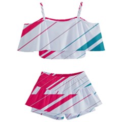 Kids  Off Shoulder Skirt Bikini 