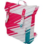 Red White Teal Stripes Buckle Up Backpack