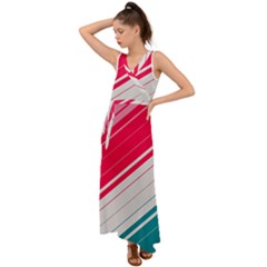 V-Neck Chiffon Maxi Dress 