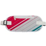 Red White Teal Stripes Rounded Waist Pouch