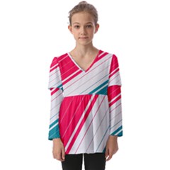 Kids  V Neck Casual Top 