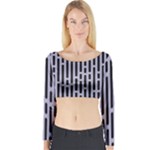 Texture, Stripes, Pattern Long Sleeve Crop Top