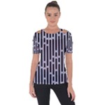 Texture, Stripes, Pattern Shoulder Cut Out Short Sleeve Top