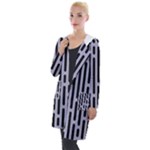 Texture, Stripes, Pattern Hooded Pocket Cardigan