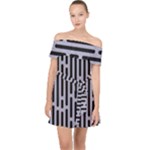 Texture, Stripes, Pattern Off Shoulder Chiffon Dress