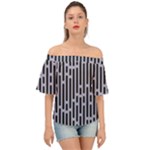 Texture, Stripes, Pattern Off Shoulder Short Sleeve Top